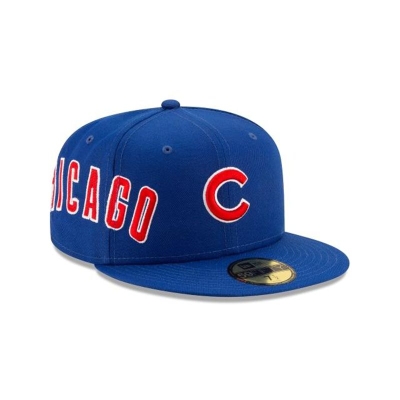 Blue Chicago Cubs Hat - New Era MLB Slant 59FIFTY Fitted Caps USA9741023